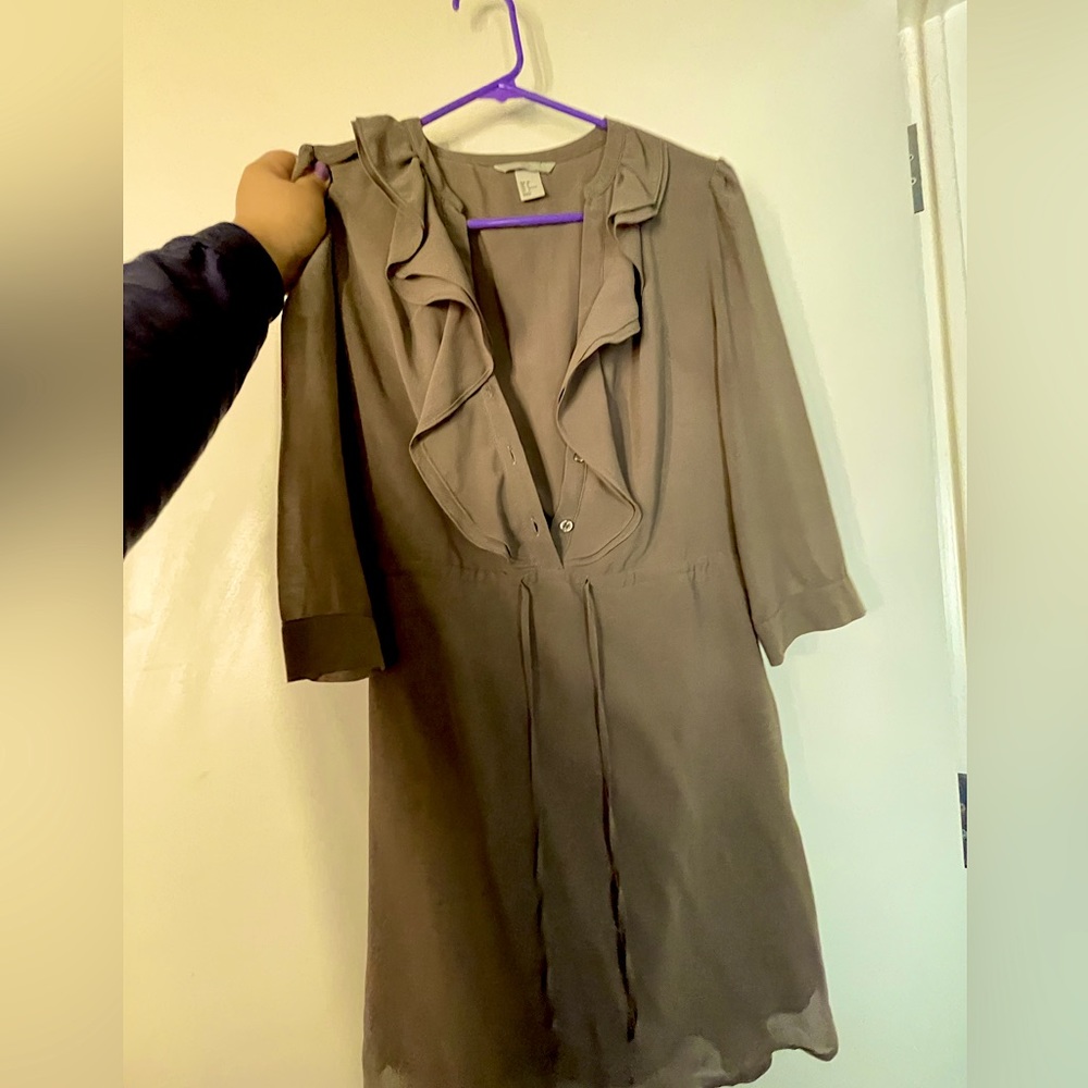 Khaki brown blouse for business & formal attire size 6